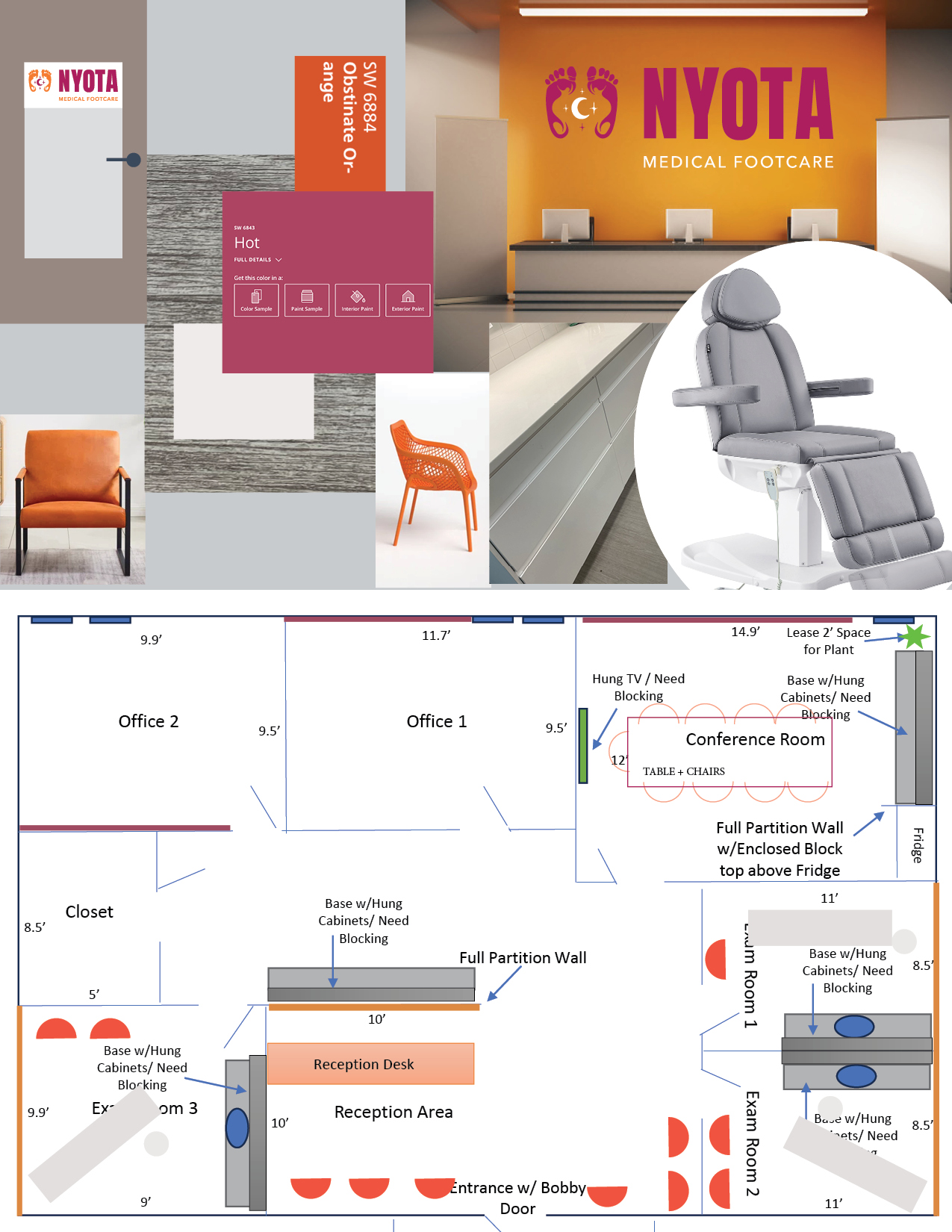 Clinic Moodboard, Nyota Medical Footcare Braintree MA
