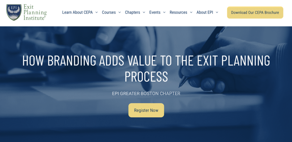 At the Exit Planning Institute, I’ll be exploring this intersection of branding and exit strategy—where financial value meets brand equity. My goal is to spark conversations among advisors, business owners, and deal-makers about how branding should be part of the early roadmap, not an afterthought.
