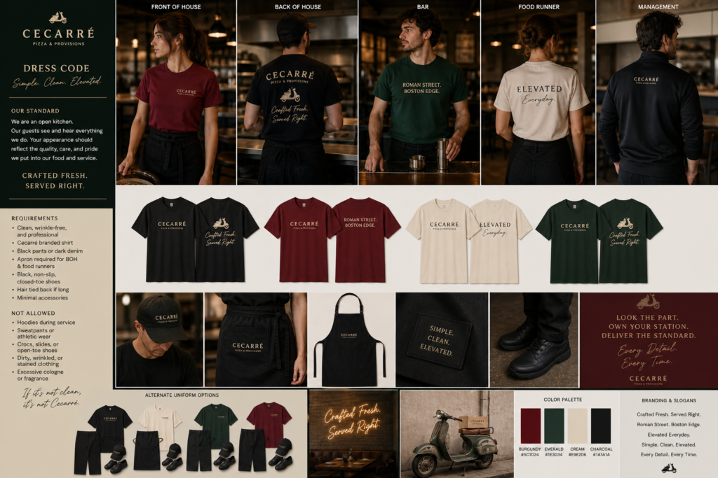 CeCarré Pizza & Provisions Prudential Center Boston Apparel