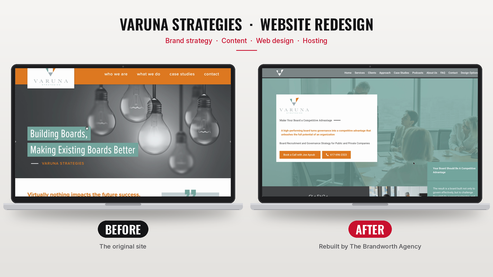 How we rebuilt Varuna Strategies' website around a clear strategy, buyer-focused content, an AI-friendly FAQ section and Brandworth hosting.